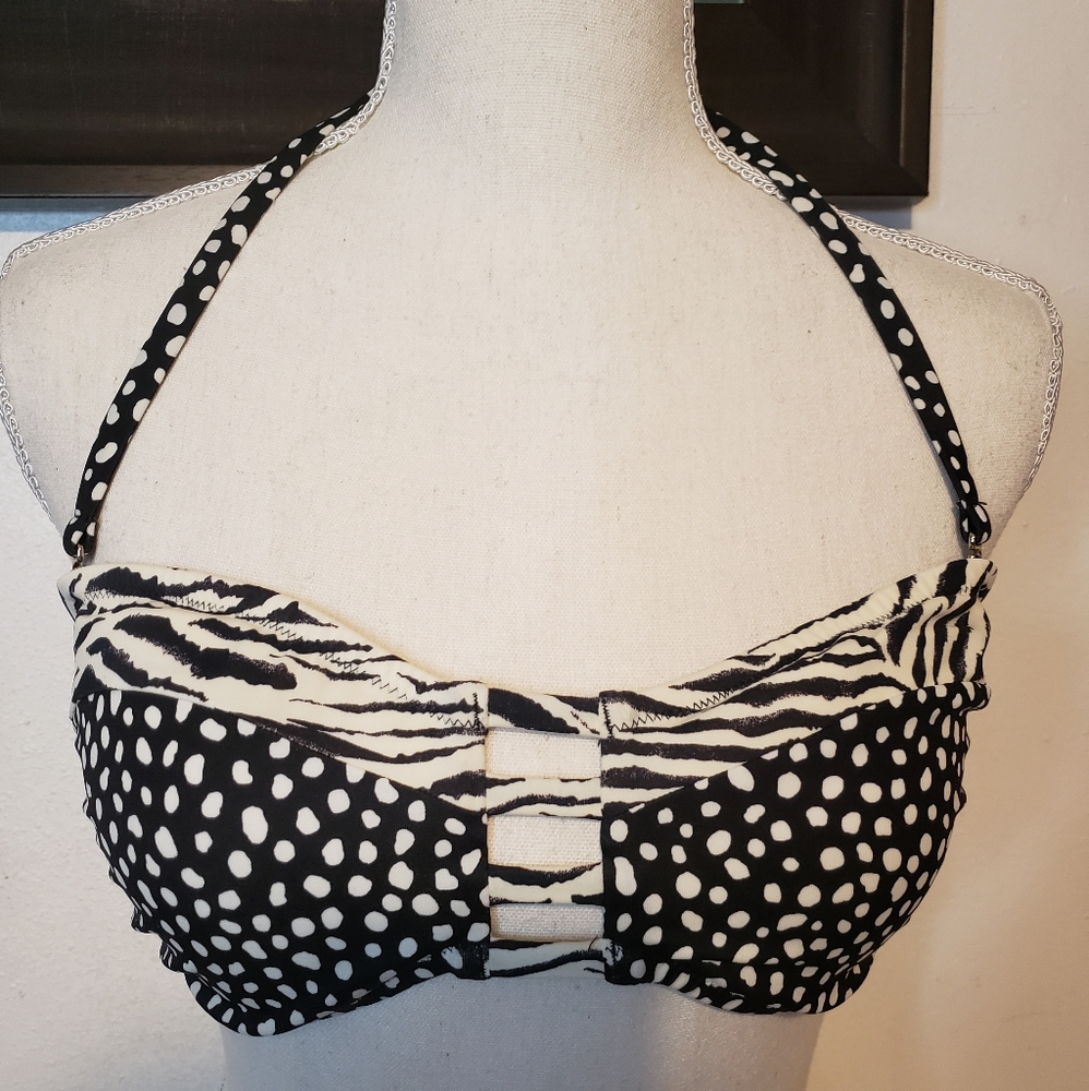 Victoria's Secret Black-and-White Bikini Top